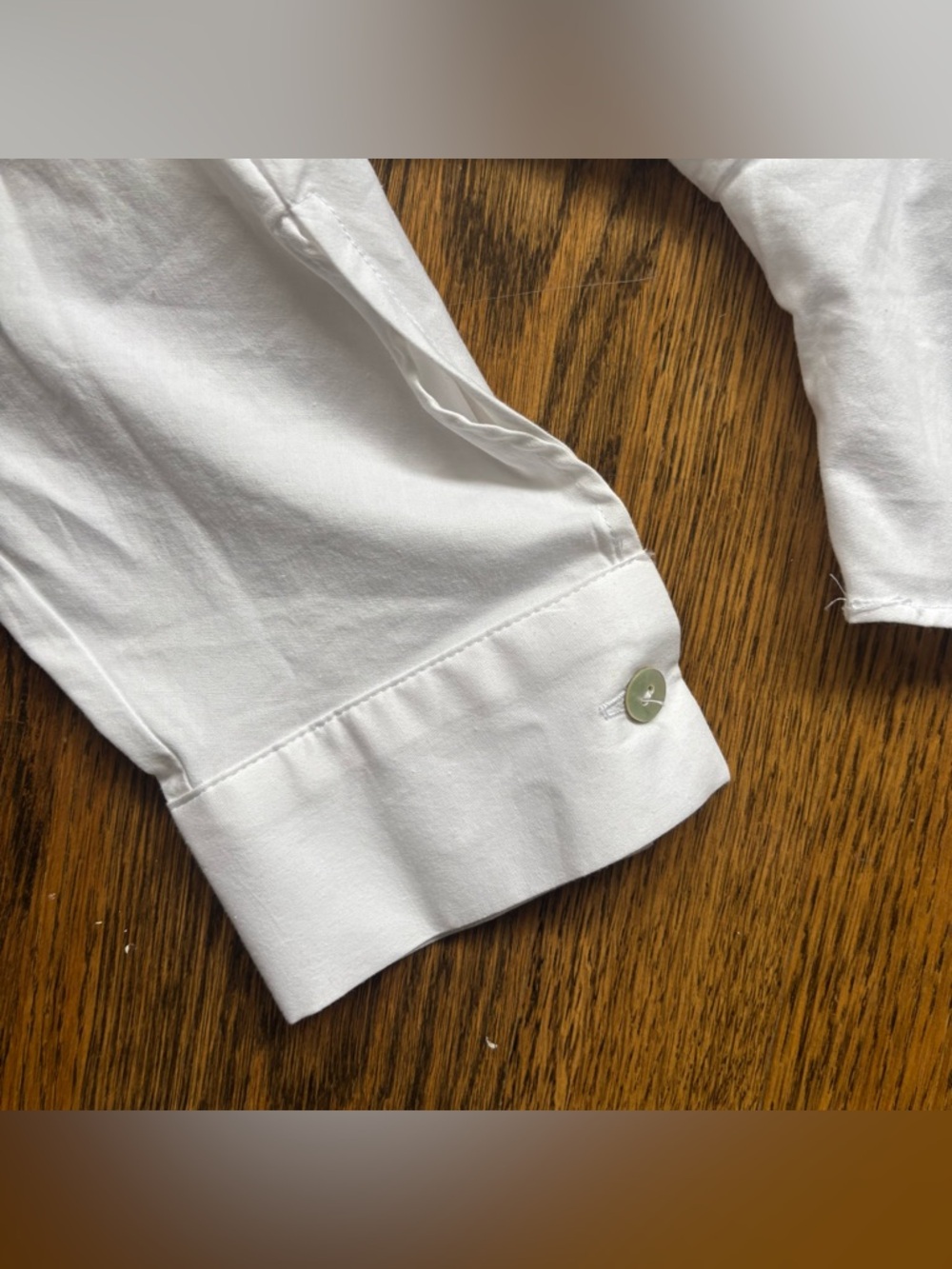 Zara White Cropped Button-Down Shirt w Rouching - Picture 7 of 8